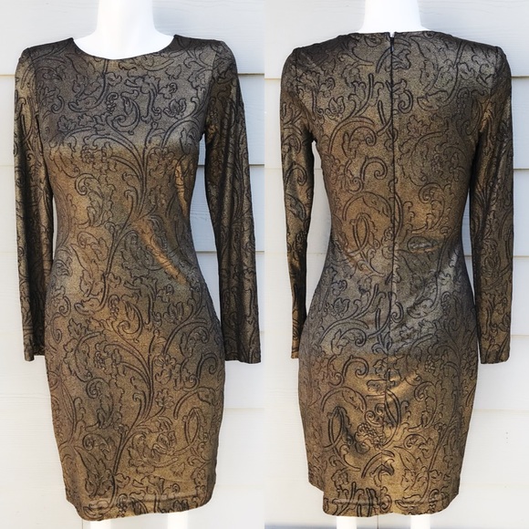 Belle Badgley Mischka Print Long Sleeve Dress - Picture 2 of 3